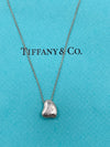 Tiffany & Co Elsa Peretti Silver Solid Full Heart Pendant Necklace