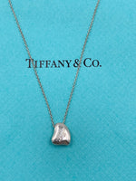 Tiffany & Co Elsa Peretti Silver Solid Full Heart Pendant Necklace