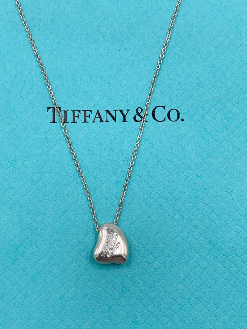 Tiffany & Co Elsa Peretti Silver Solid Full Heart Pendant Necklace