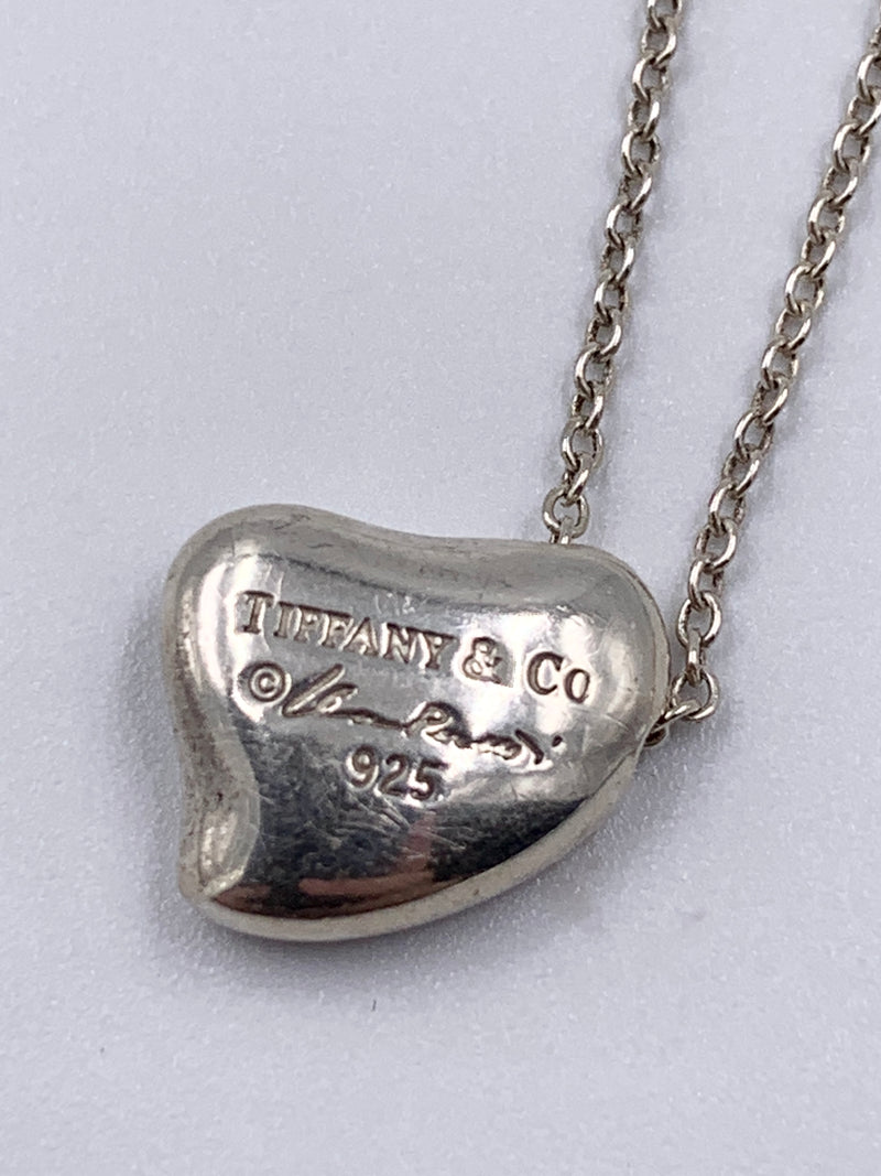 Tiffany & Co Elsa Peretti Silver Solid Full Heart Pendant Necklace