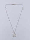 Tiffany & Co "New York" 925 Silver Note Square Pendant Necklace