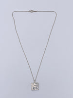 Tiffany & Co "New York" 925 Silver Note Square Pendant Necklace