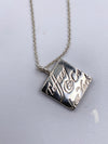 Tiffany & Co "New York" 925 Silver Note Square Pendant Necklace