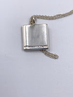 Tiffany & Co "New York" 925 Silver Note Square Pendant Necklace