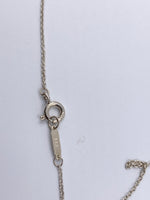Tiffany & Co "New York" 925 Silver Note Square Pendant Necklace