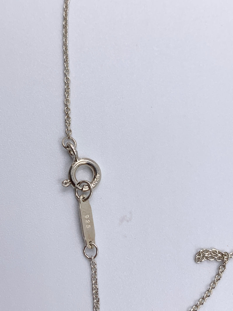 Tiffany & Co "New York" 925 Silver Note Square Pendant Necklace