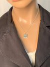 Tiffany & Co "New York" 925 Silver Note Square Pendant Necklace