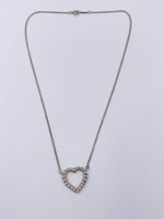 Tiffany & Co 925 Silver Twisted Rope Open Heart Necklace