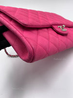 Sold-CHANEL Classic Quilted Flap Pink Caviar Shoulder Bag/Clutch with Chain Strap