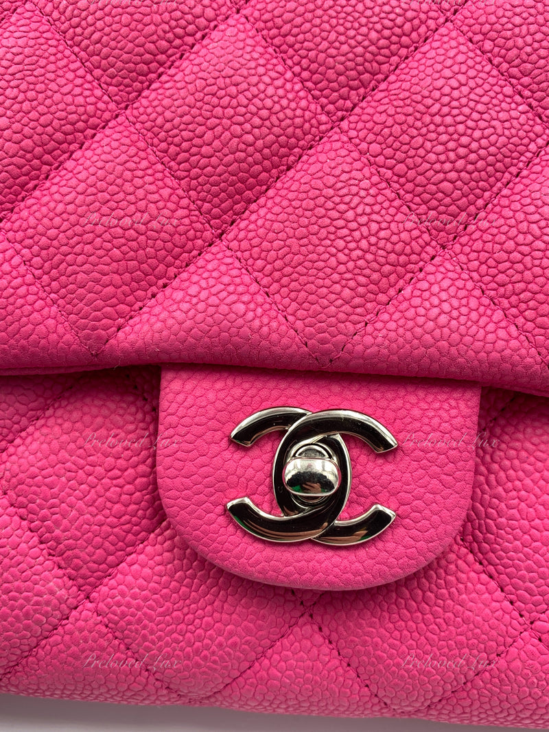 Sold-CHANEL Classic Quilted Flap Pink Caviar Shoulder Bag/Clutch with Chain  Strap