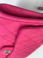 Sold-CHANEL Classic Quilted Flap Pink Caviar Shoulder Bag/Clutch with Chain Strap