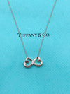 Tiffany & Co 925 Silver Paloma Picasso Double loving heart Pendant Necklace
