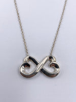 Tiffany & Co 925 Silver Paloma Picasso Double loving heart Pendant Necklace