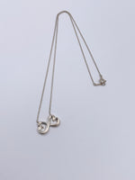 Tiffany & Co 925 Silver Paloma Picasso Double loving heart Pendant Necklace