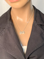 Tiffany & Co 925 Silver Paloma Picasso Double loving heart Pendant Necklace
