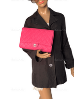 Sold-CHANEL Classic Quilted Flap Pink Caviar Shoulder Bag/Clutch with Chain Strap