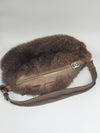 Sold-CHANEL Outdoor Ligne Hobo Fur with Leather Medium grey/brown