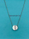 Tiffany & Co 925 Silver 1837 Concave Circle Plate Pendant Necklace