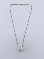 Tiffany & Co 925 Silver 1837 Concave Circle Plate Pendant Necklace