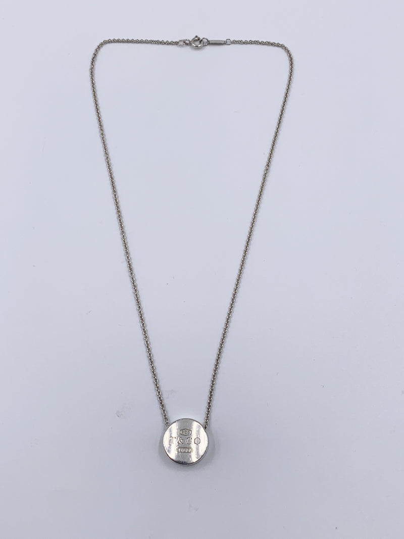 Tiffany & Co 925 Silver 1837 Concave Circle Plate Pendant Necklace