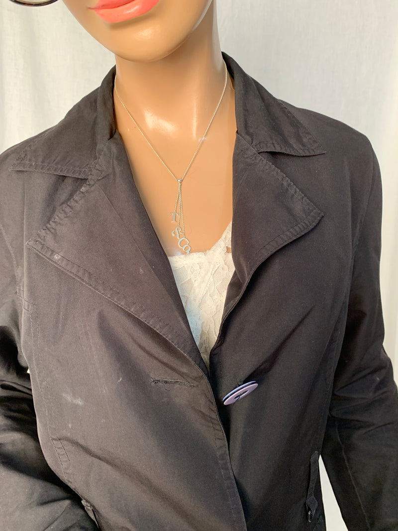 Sold-Tiffany & Co 925 Silver T&CO Letters Lariat Necklace