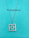 Sold-Tiffany & Co 925 Silver Atlas Collection Square Pendant Necklace