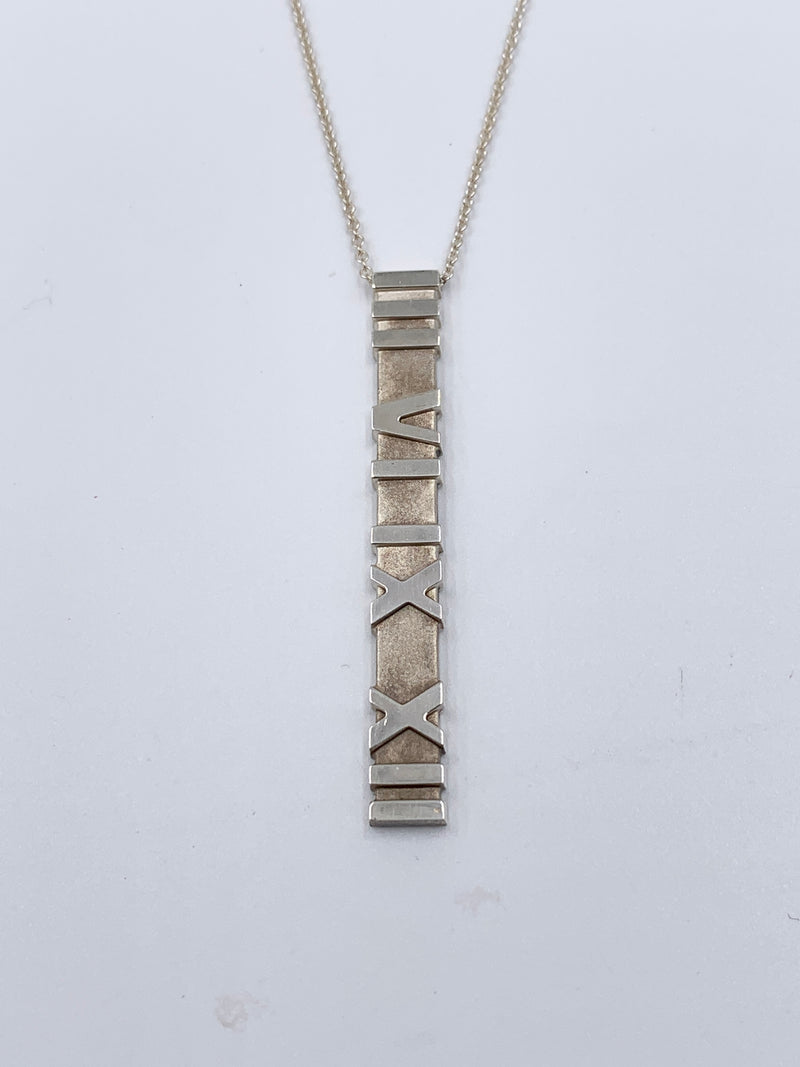 Tiffany & Co 925 Silver Atlas Collection Bar with Necklace