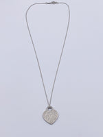 Tiffany & Co 925 Silver 727 Fifth Ave Address Heart Tag Pendant Necklace