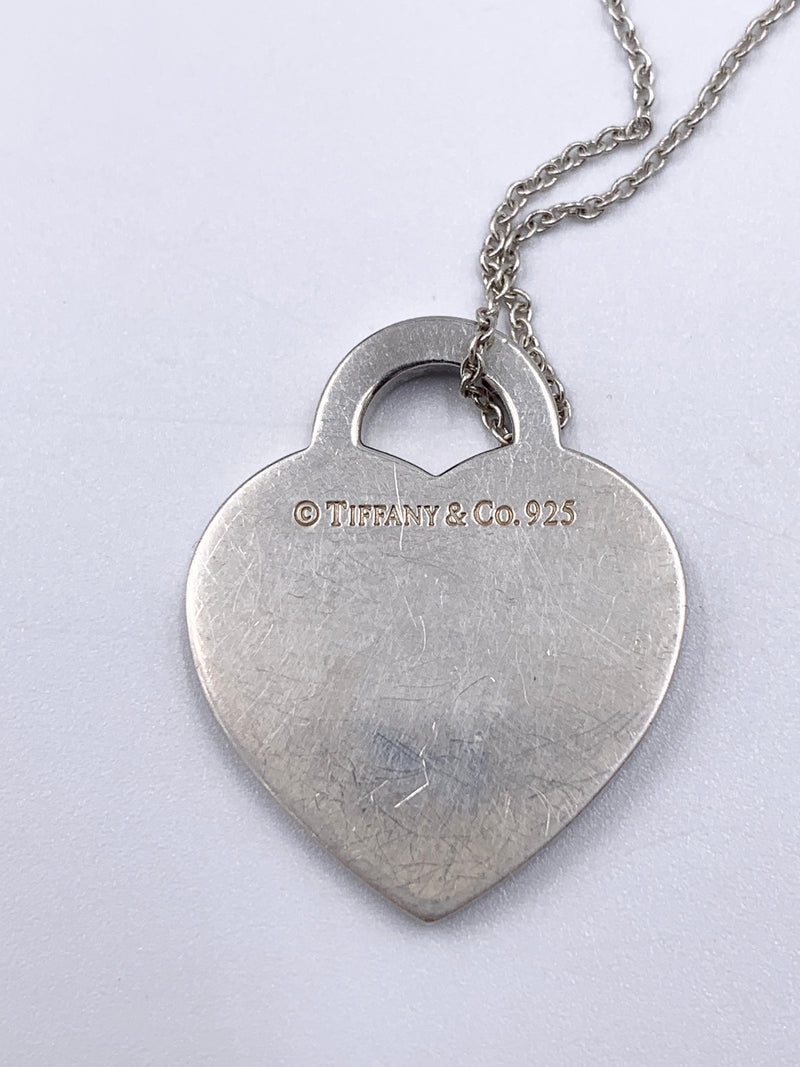 Tiffany & Co 925 Silver 727 Fifth Ave Address Heart Tag Pendant Necklace