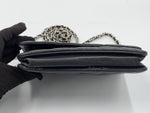 Sold-CHANEL Lambskin Wallet-on-the-chain WOC Crossbody Flap Bag - Black