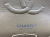 CHANEL Beige Calfskin Double Flap Shoulder Bag Silver Hardware