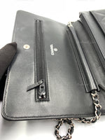 Sold-CHANEL Lambskin Wallet-on-the-chain WOC Crossbody Flap Bag - Black