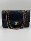 Chanel Classic Medium Flap shoulder bag gold hardware black vintage