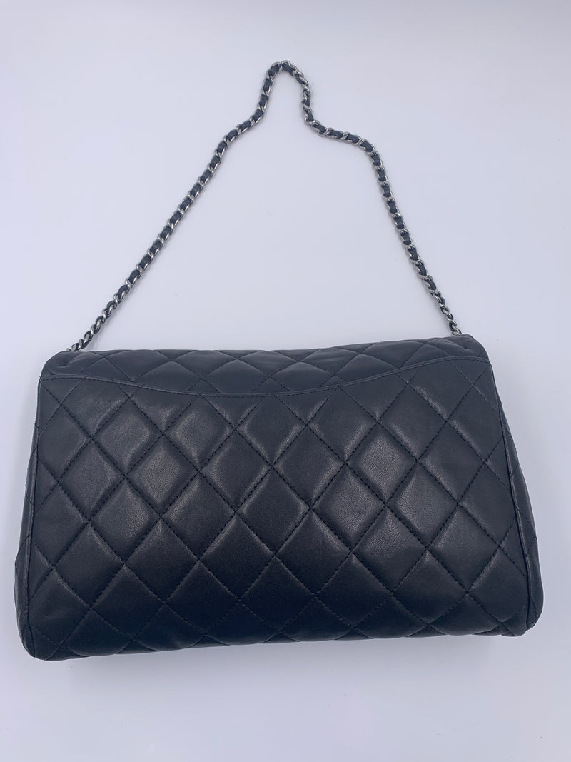 CHANEL Classic Quilted Flap Black Lambskin Shoulder Bag Clutch with chain 2  way bag - Preloved Lux Canada