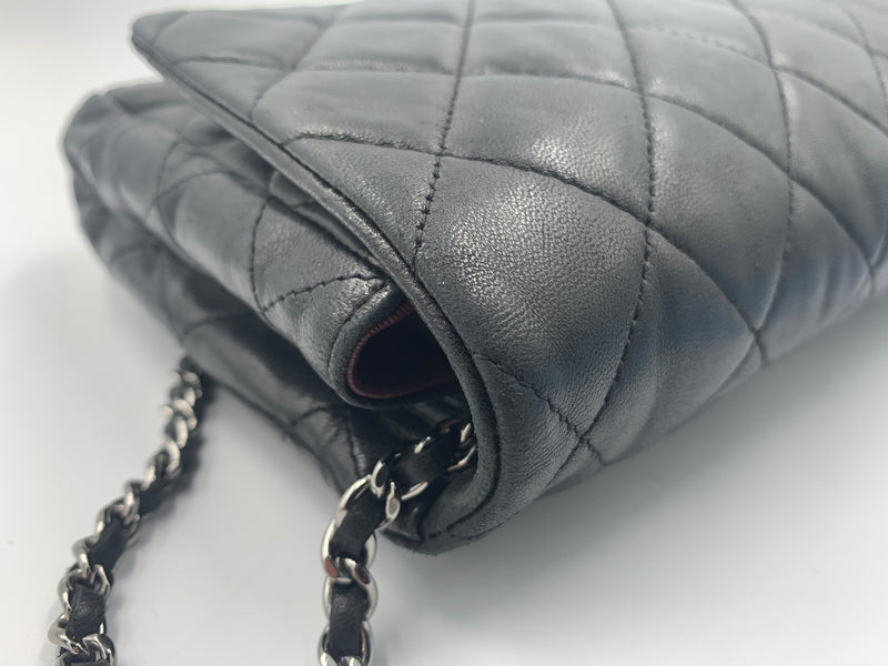 CHANEL Classic Quilted Flap Black Lambskin Shoulder Bag Clutch with chain 2 way bag - Preloved Lux Canada