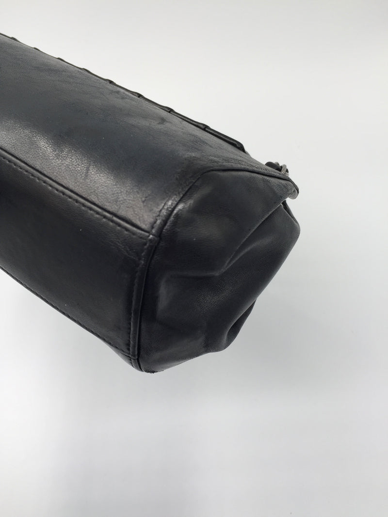 Sold-CHANEL East-West Accordion Flap bag black