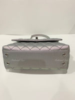 CHANEL Classic Iridescent Purple Caviar Small Coco Handle Bag in Silver Hardware