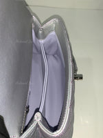 CHANEL Classic Iridescent Purple Caviar Small Coco Handle Bag in Silver Hardware