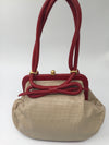 Sold-CHANEL Drill Perforated Frame bag red/beige