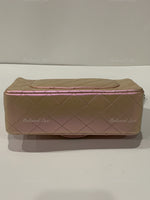 CHANEL Classic Iridescent Pink Calfskin Mini Rectangular Crossbody Bag in Silver Hardware