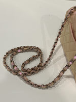 CHANEL Classic Iridescent Pink Calfskin Mini Rectangular Crossbody Bag in Silver Hardware