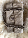 Sold-CHANEL Wild Stitch Quilted Seasonal Flap Bag Taupe light Grey Brown Color SHW