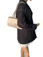 Sold-CHANEL Wild Stitch Quilted Seasonal Flap Bag Taupe light Grey Brown Color SHW