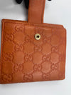 Sold-GUCCI GG Orange / Pink Leather Wallet