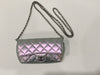 CHANEL Iridescent Purple Calfskin Mini Flap Crossbody Bag in Silver Hardware