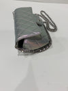 CHANEL Iridescent Purple Calfskin Mini Flap Crossbody Bag in Silver Hardware