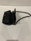 Sold-CHANEL Black Caviar Mini Flap Crossbody Bag in Silver Hardware