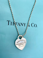 Sold-Tiffany & Co 925 Silver Return to Tiffany Heart Tag Necklace