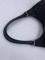 Sold-GUCCI GG Black Canvas Push Lock Jackie Shoulder Bag