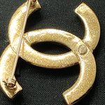 Sold-CHANEL CC Gold Rhinestones Brooch L234